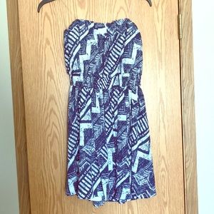 **accepting offers** Strapless blue & white dress